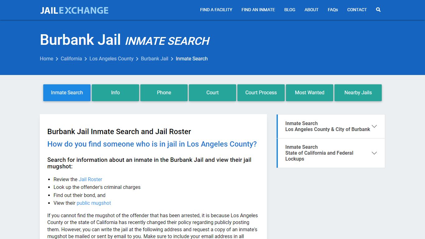 Inmate Search: Roster & Mugshots - Burbank Jail, CA